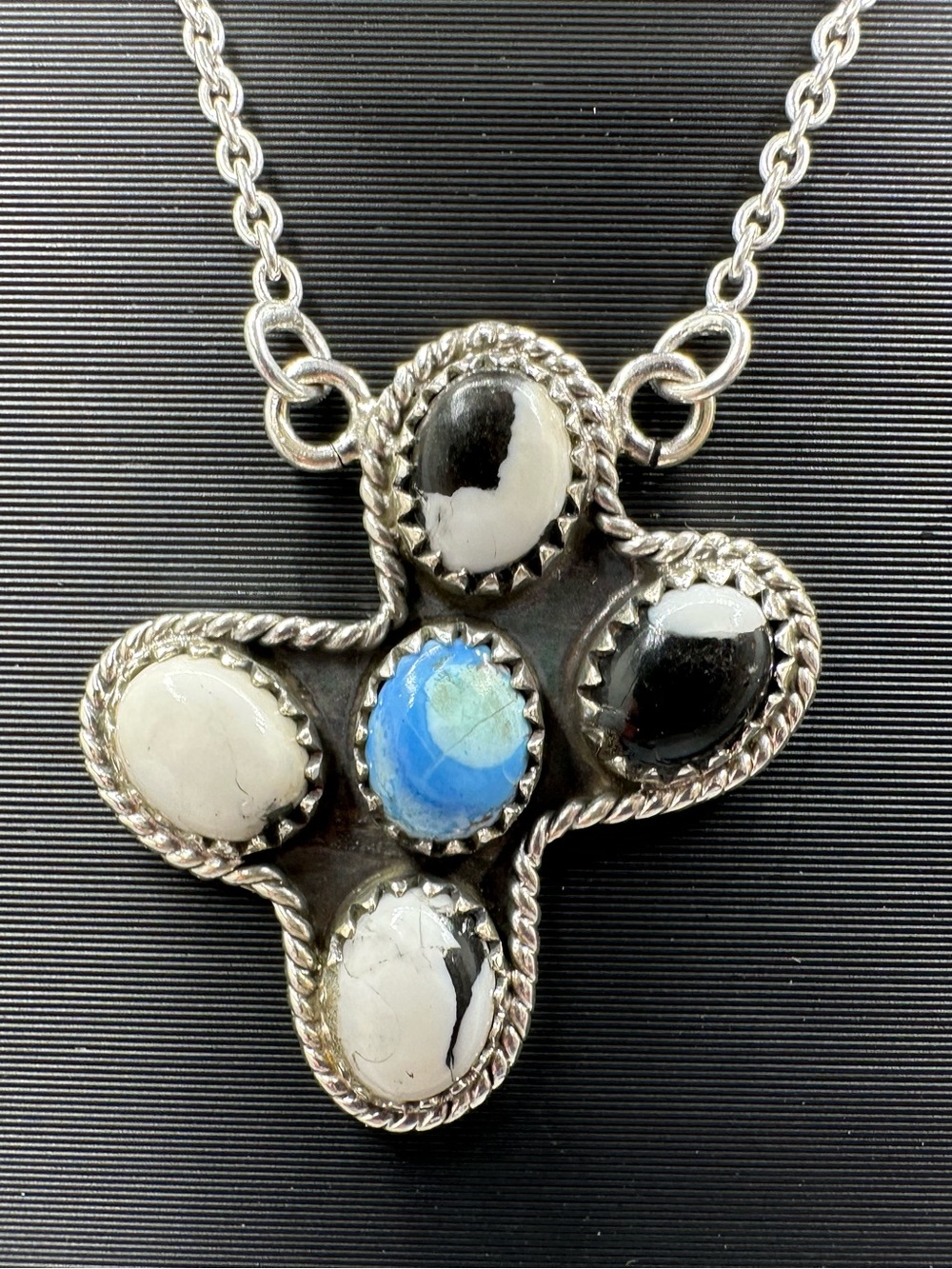 Golden Hills & White Buffalo Sterling Silver 925 Handmade Pendant Necklace